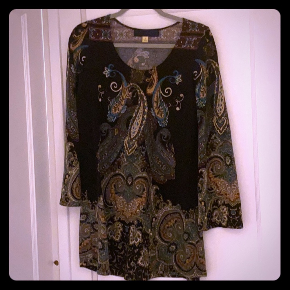 Francesca’s Paisley print tunic top.